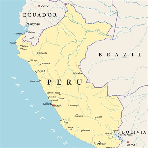 major cities peru map